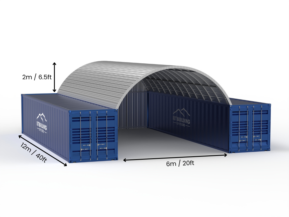 Tenda Kontejner Çeliku - 20ft x 40ft x 6.5ft (6m x 12m x 2m)
