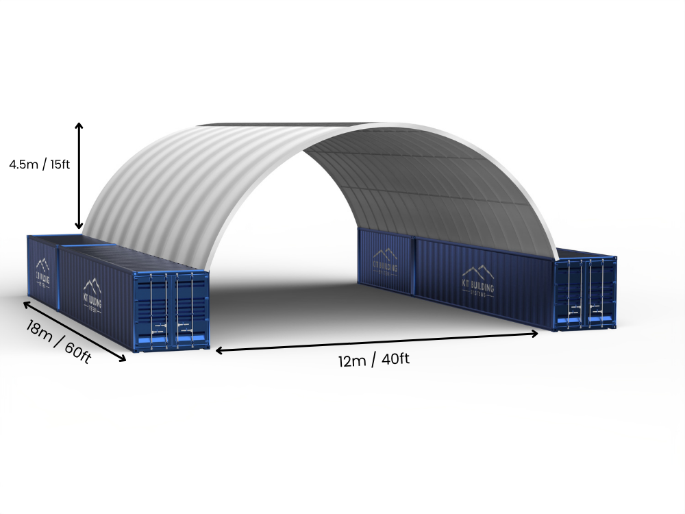 Hapësira 12m (40ft) | Tenda Kontejnerësh - 40ft x 12ft (12m x 4.5m)
