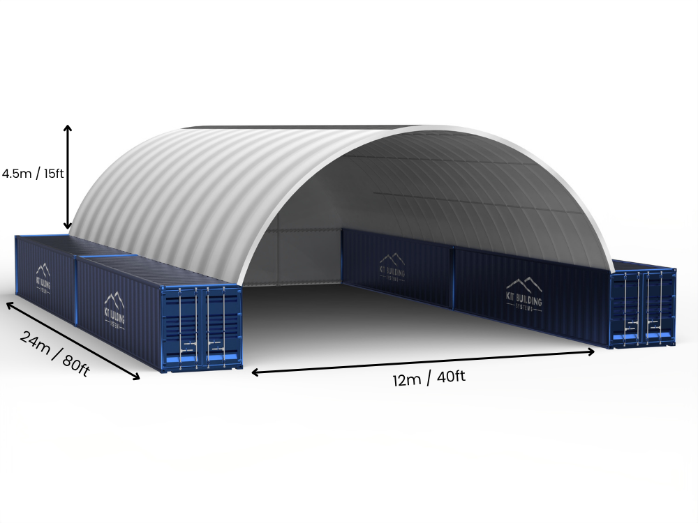 Hapësira 12m (40ft) | Tenda Kontejnerësh - 40ft x 12ft (12m x 4.5m)