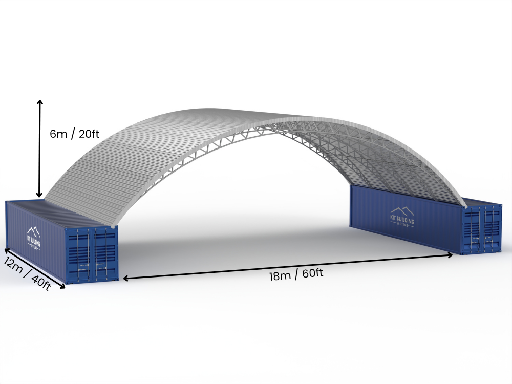 Tenda Kontejner Çeliku - 60ft x 40ft x 20ft (18m x 12m x 6.1m)