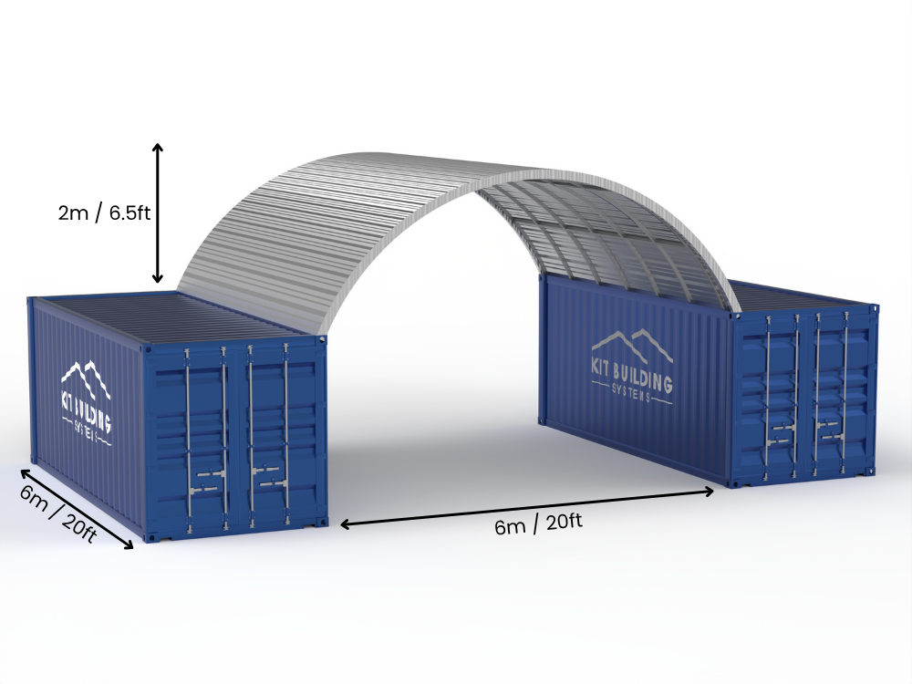 Tenda Kontejner Çeliku - 20ft x 20ft x 6.5ft (6m x 6m x 2m)
