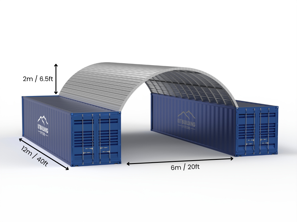 Tenda Kontejner Çeliku - 20ft x 40ft x 6.5ft (6m x 12m x 2m)