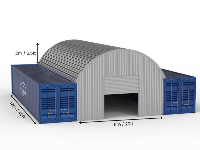 Tenda Kontejner Çeliku - 20ft x 40ft x 6.5ft (6m x 12m x 2m)
