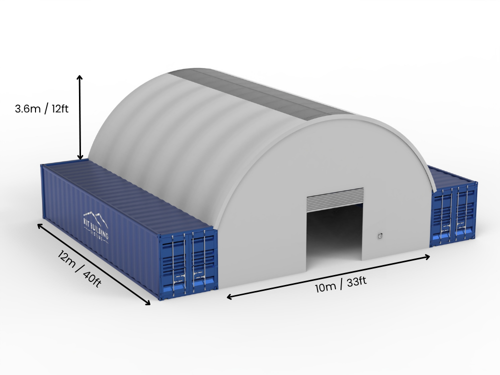 Hapësira 10m (33ft) | Tenda Kontejnerësh - 33ft x 12ft (10m x 3.6m)
