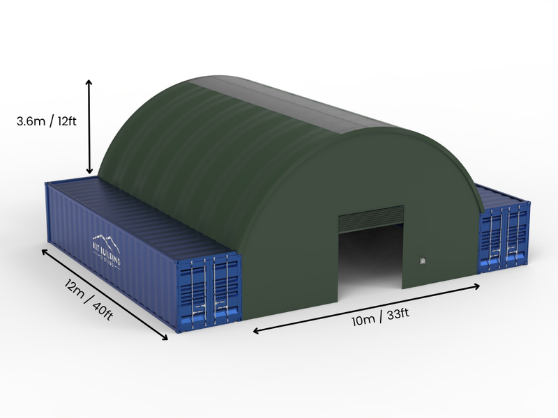 Hapësira 10m (33ft) | Tenda Kontejnerësh - 33ft x 12ft (10m x 3.6m)
