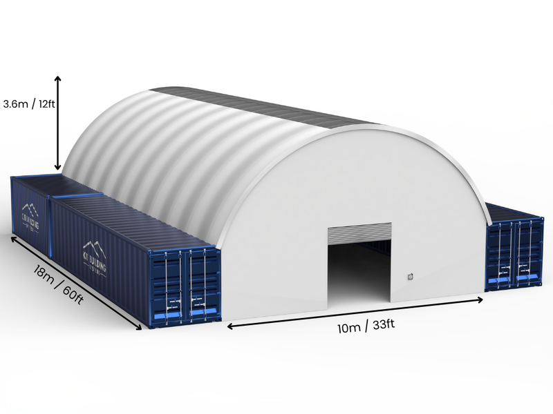 Hapësira 10m (33ft) | Tenda Kontejnerësh - 33ft x 12ft (10m x 3.6m)