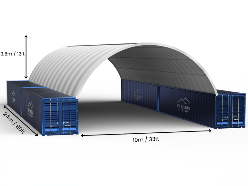 Hapësira 10m (33ft) | Tenda Kontejnerësh - 33ft x 12ft (10m x 3.6m)