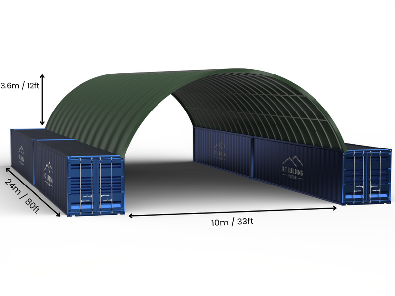 Hapësira 10m (33ft) | Tenda Kontejnerësh - 33ft x 12ft (10m x 3.6m)
