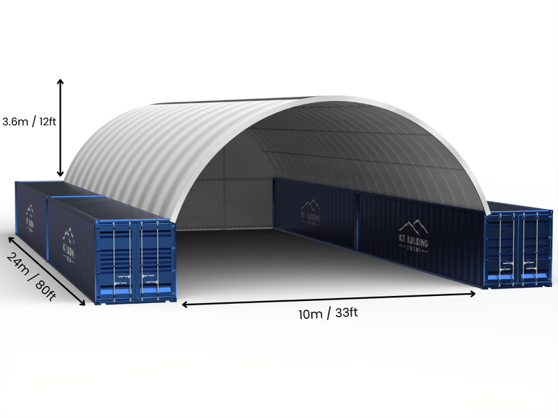 Hapësira 10m (33ft) | Tenda Kontejnerësh - 33ft x 12ft (10m x 3.6m)