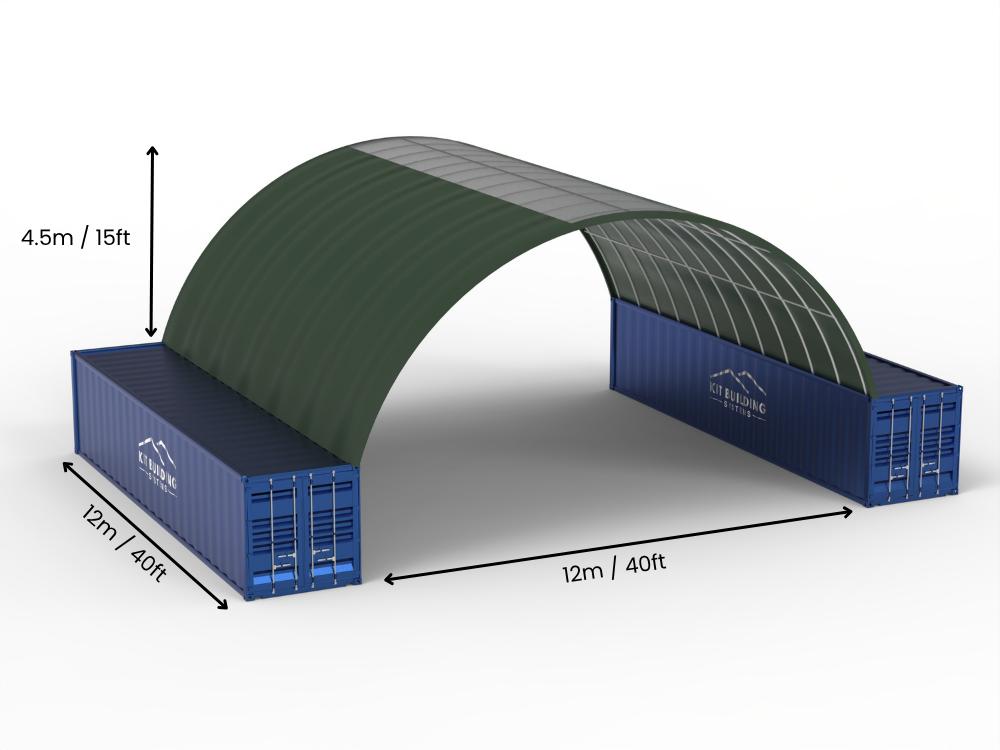 Hapësira 12m (40ft) | Tenda Kontejnerësh - 40ft x 12ft (12m x 4.5m)