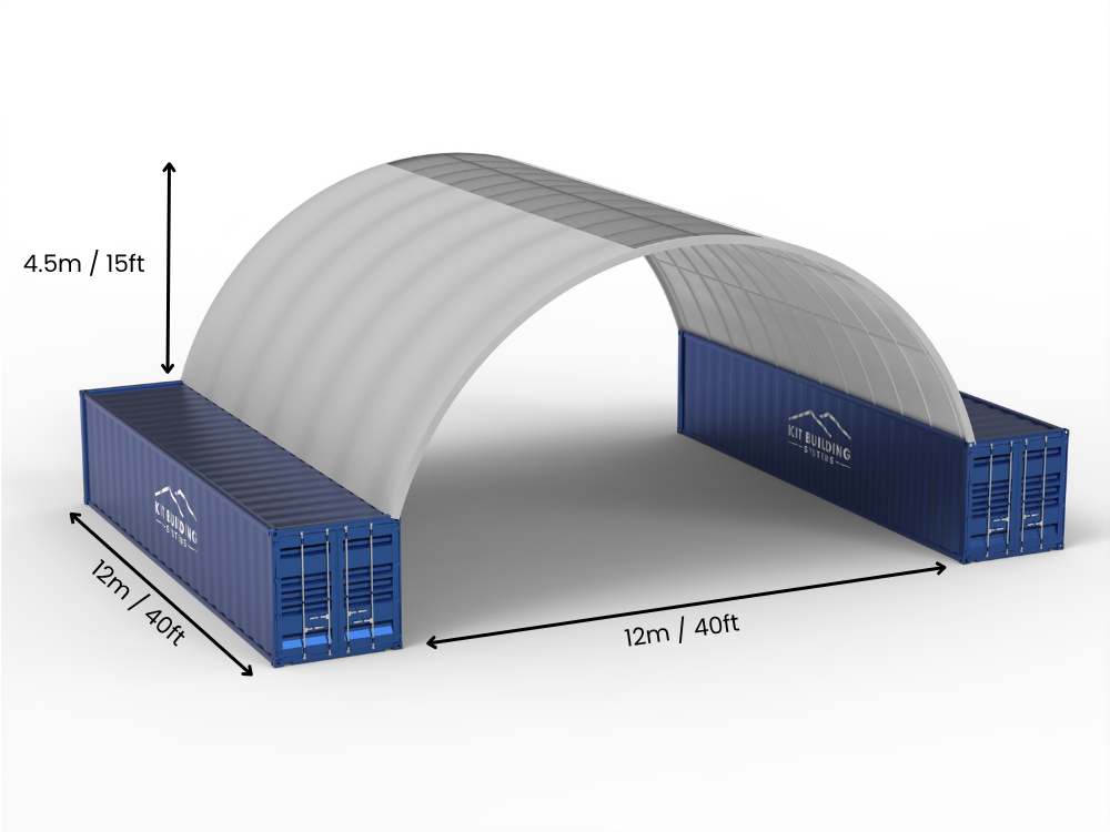Hapësira 12m (40ft) | Tenda Kontejnerësh - 40ft x 12ft (12m x 4.5m)