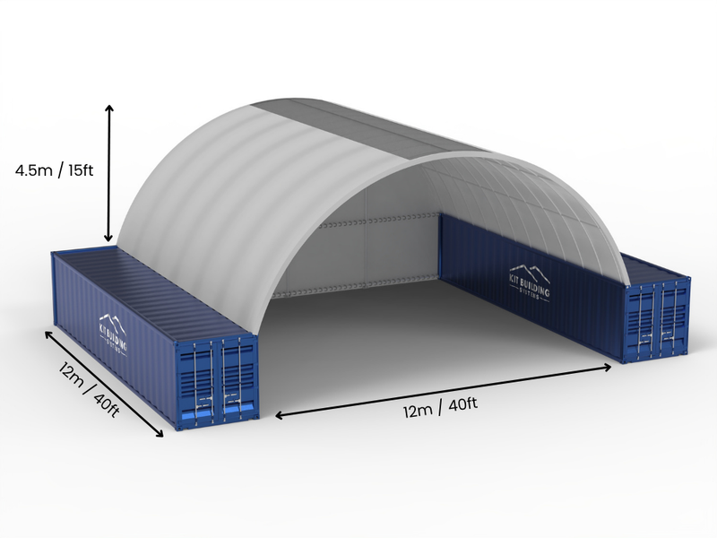 Hapësira 12m (40ft) | Tenda Kontejnerësh - 40ft x 12ft (12m x 4.5m)