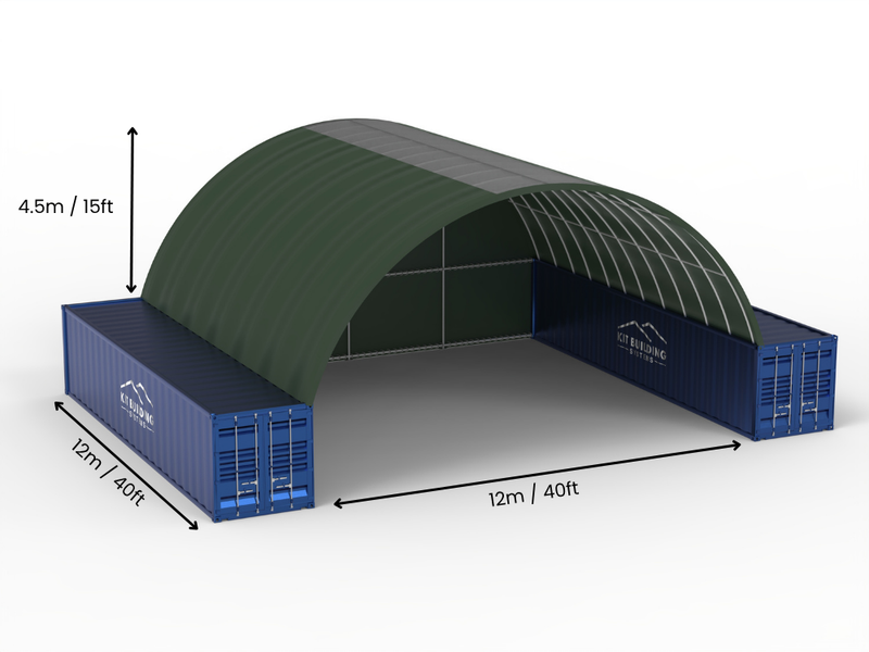 Hapësira 12m (40ft) | Tenda Kontejnerësh - 40ft x 12ft (12m x 4.5m)