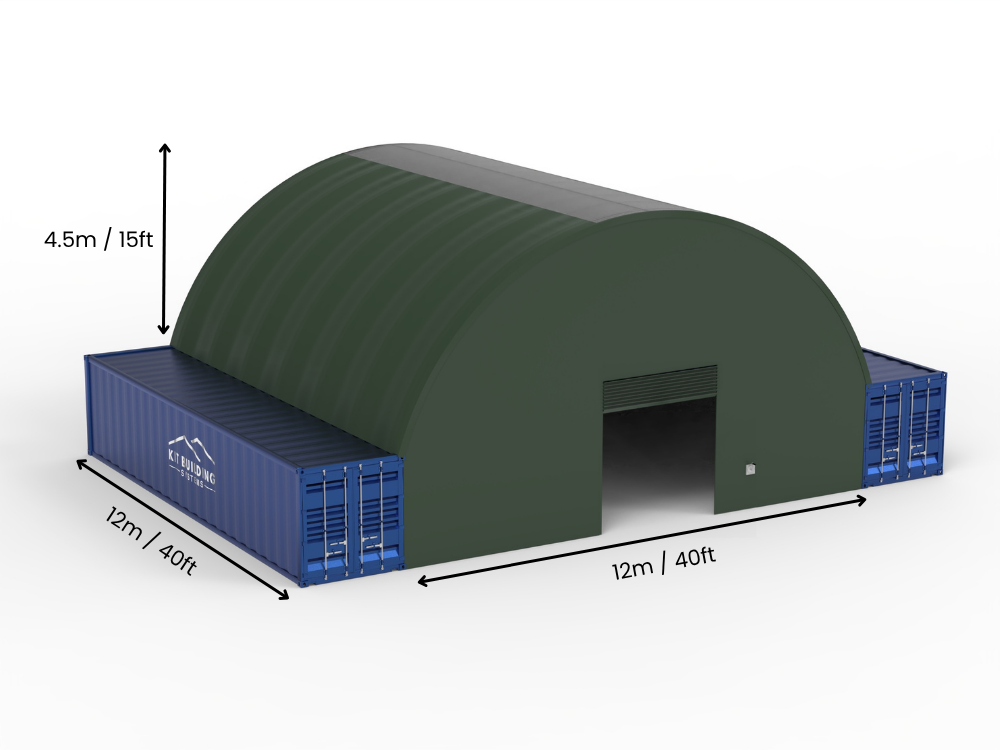 Hapësira 12m (40ft) | Tenda Kontejnerësh - 40ft x 12ft (12m x 4.5m)