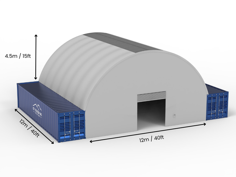 Hapësira 12m (40ft) | Tenda Kontejnerësh - 40ft x 12ft (12m x 4.5m)