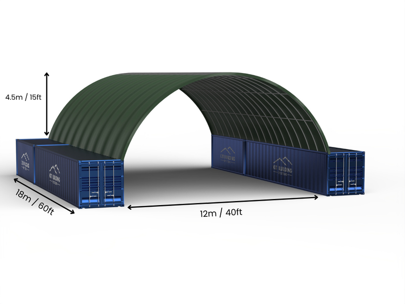 Hapësira 12m (40ft) | Tenda Kontejnerësh - 40ft x 12ft (12m x 4.5m)
