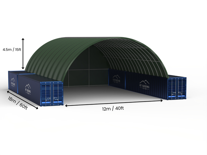 Hapësira 12m (40ft) | Tenda Kontejnerësh - 40ft x 12ft (12m x 4.5m)