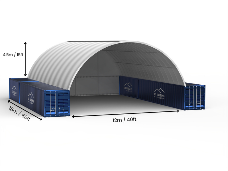 Hapësira 12m (40ft) | Tenda Kontejnerësh - 40ft x 12ft (12m x 4.5m)