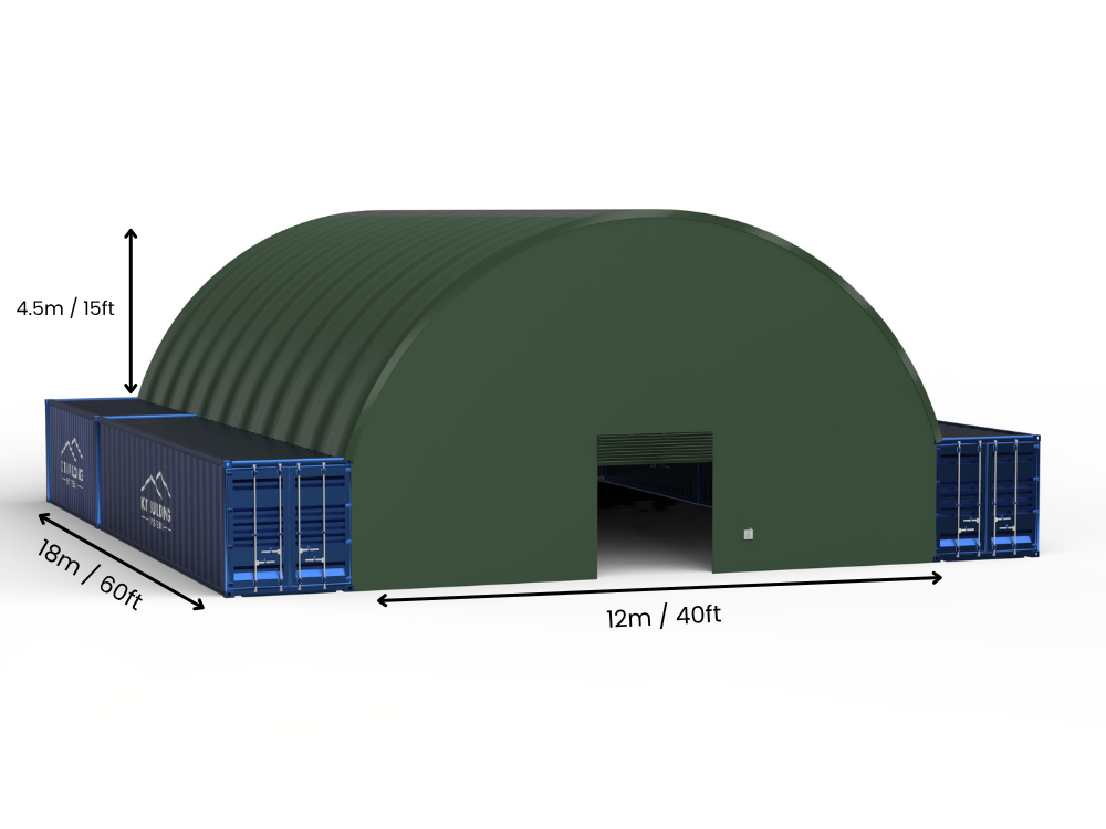 Hapësira 12m (40ft) | Tenda Kontejnerësh - 40ft x 12ft (12m x 4.5m)