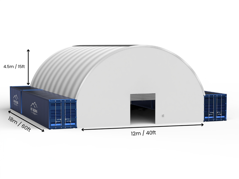 Hapësira 12m (40ft) | Tenda Kontejnerësh - 40ft x 12ft (12m x 4.5m)