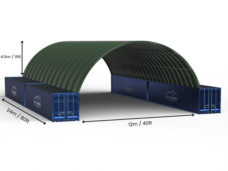 Hapësira 12m (40ft) | Tenda Kontejnerësh - 40ft x 12ft (12m x 4.5m)