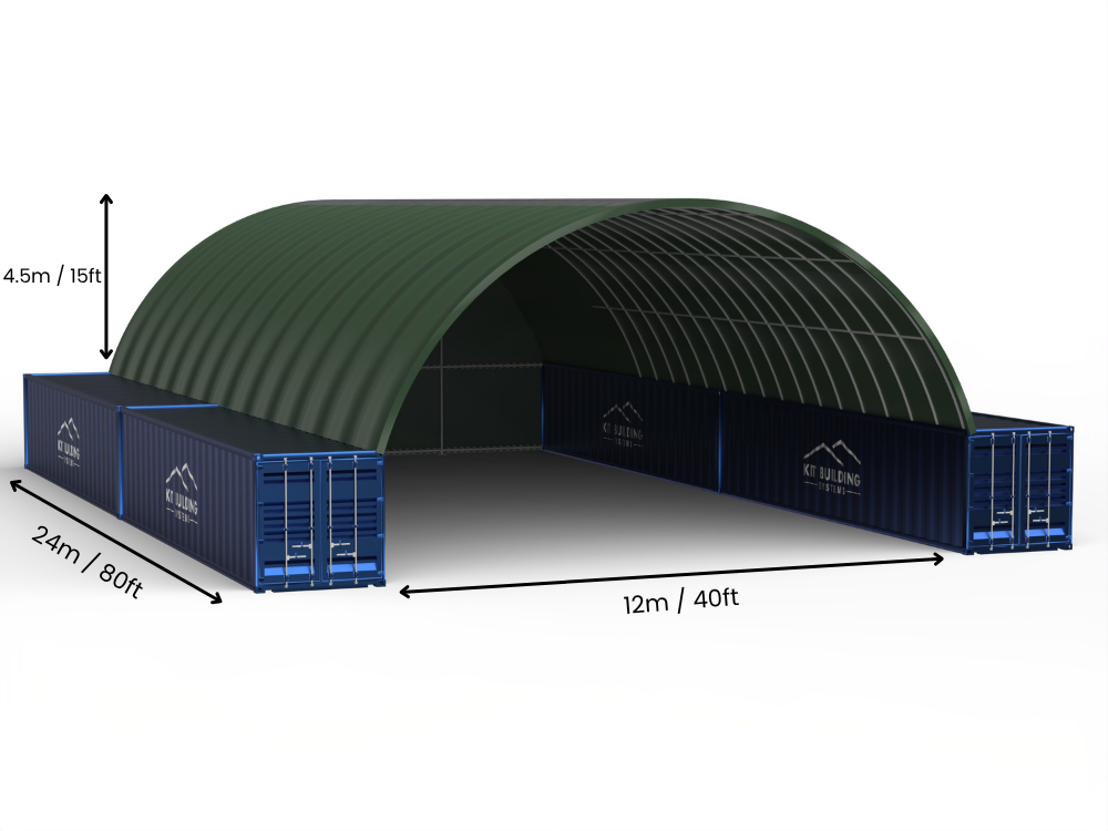 Hapësira 12m (40ft) | Tenda Kontejnerësh - 40ft x 12ft (12m x 4.5m)