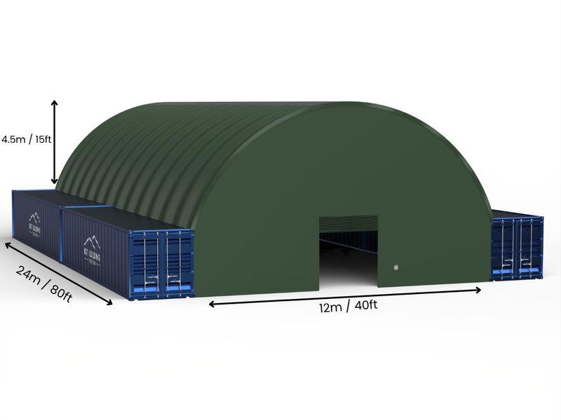 Hapësira 12m (40ft) | Tenda Kontejnerësh - 40ft x 12ft (12m x 4.5m)