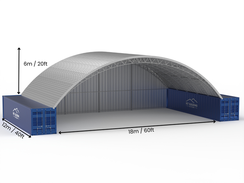 Tenda Kontejner Çeliku - 60ft x 40ft x 20ft (18m x 12m x 6.1m)