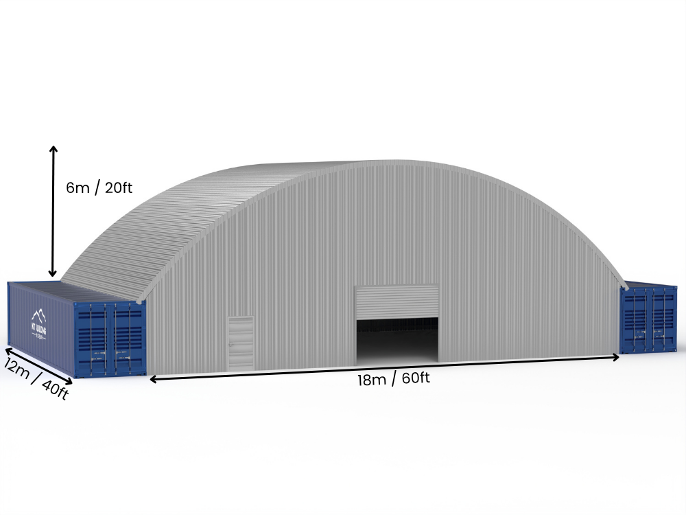 Tenda Kontejner Çeliku - 60ft x 40ft x 20ft (18m x 12m x 6.1m)