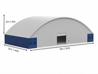 18m (60ft) Tenda PVC e Montuar Jashtë për Konteiner | 6m e Lartë