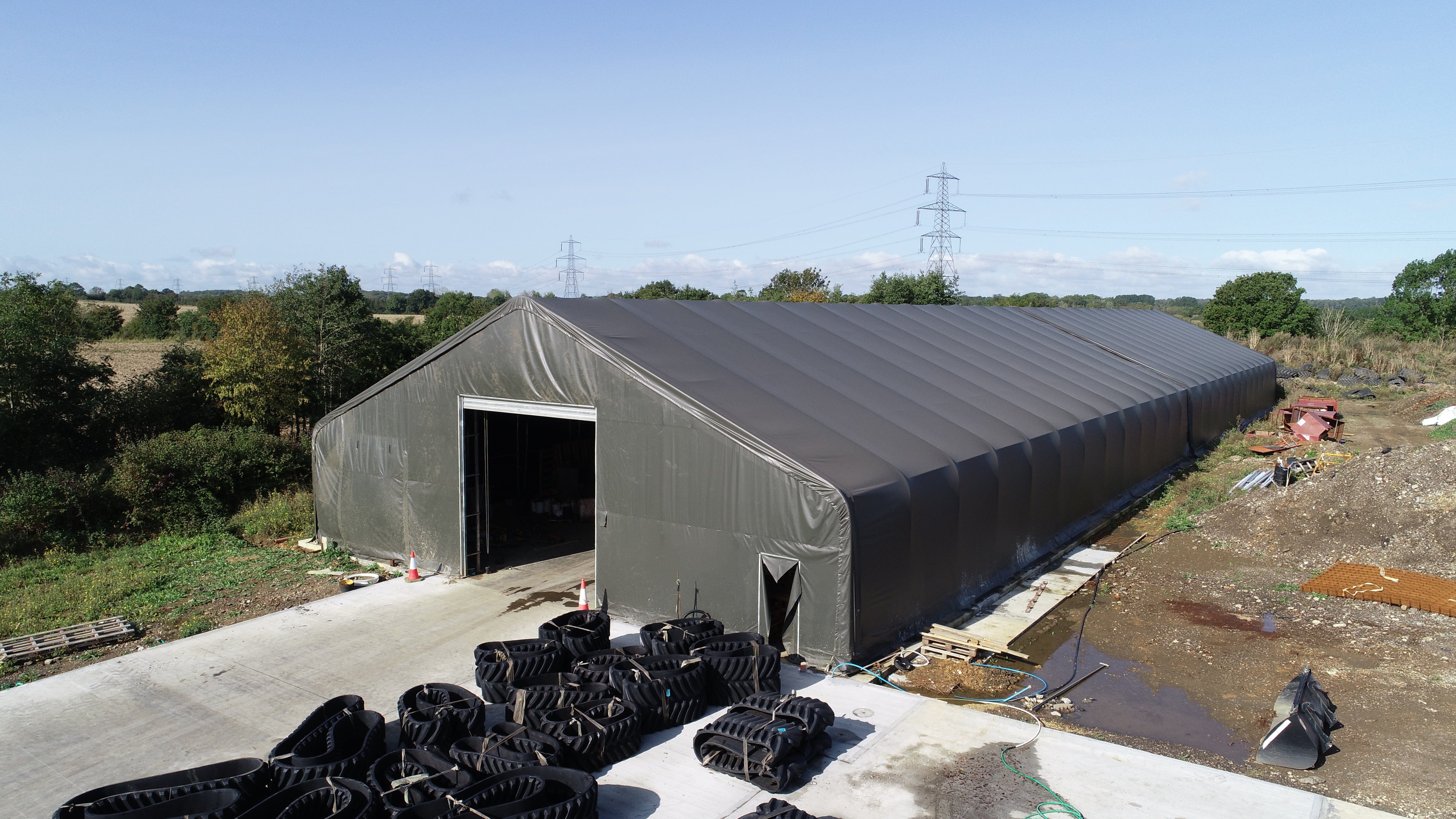 Large fabric-covered warehouse