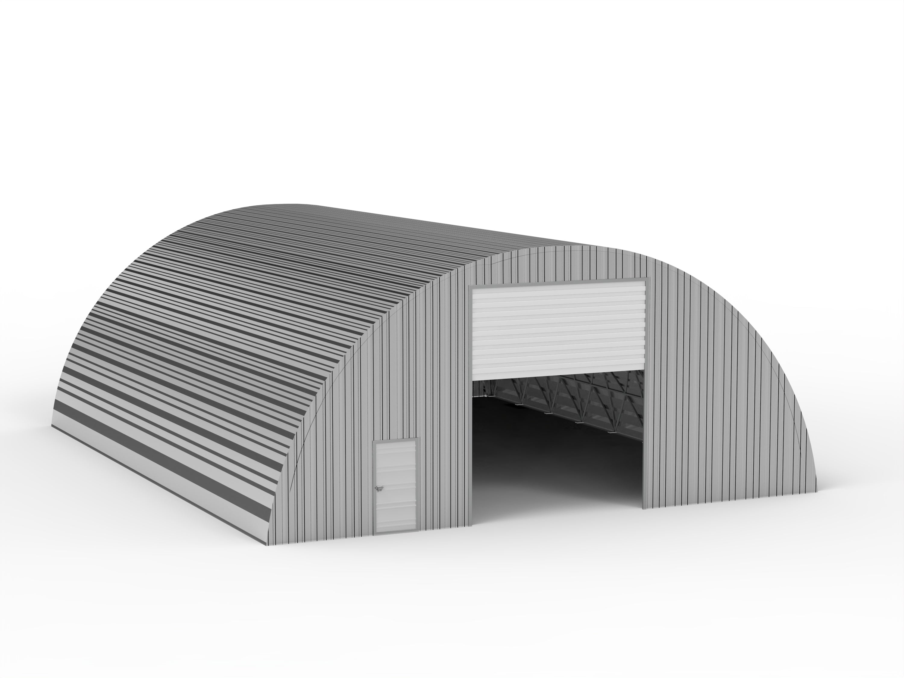 round steel storage building. 