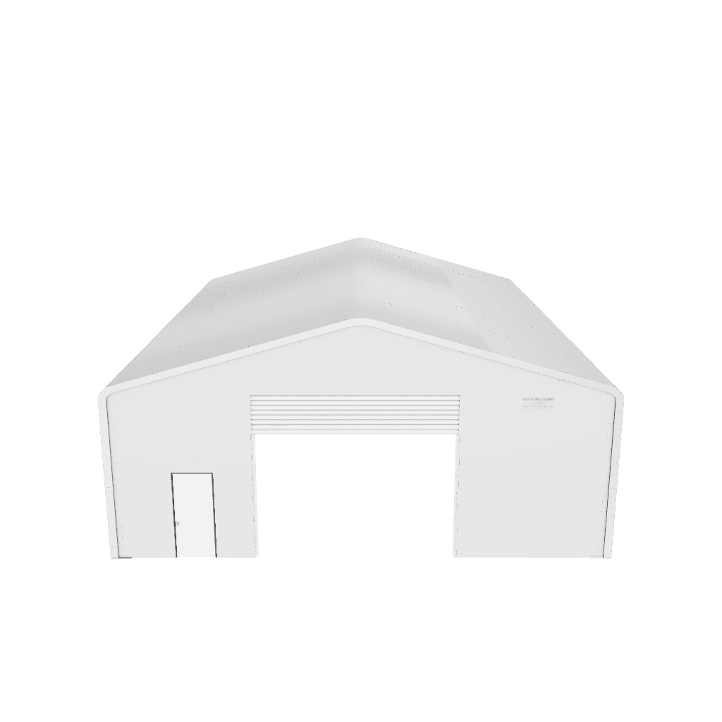 fabric structure with open entry