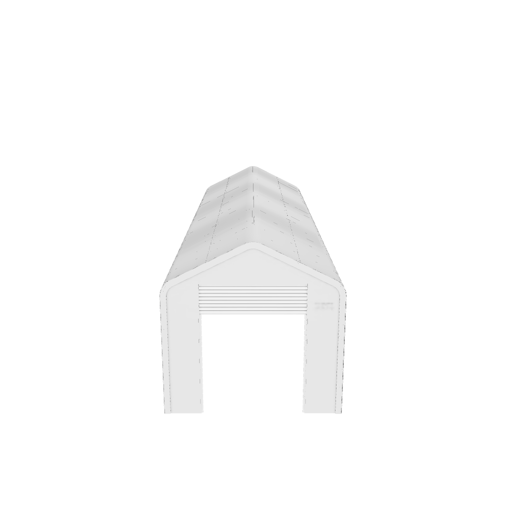 Open entrance industrial building with a peaked roof